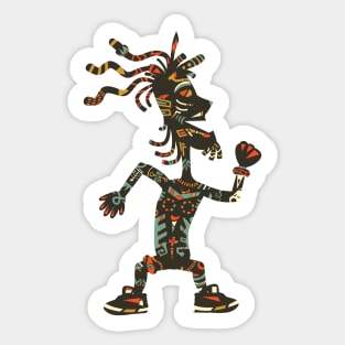 African tribal party man dancing Sticker